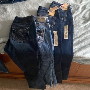 4 pairs of silver jeans 2 NWT; 29 L 33